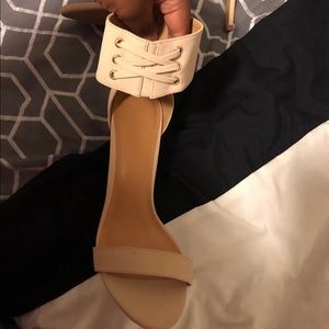 Beige high heels